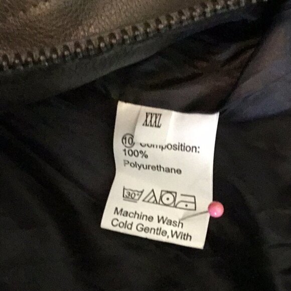 Dark gray Leather Look Jacket with Hood - Picture 5 of 10